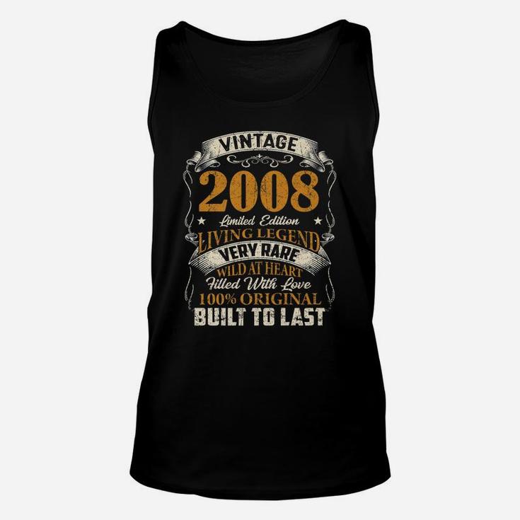 Born In January 2008 Vintage 14Th Birthday 14 Years Old Unisex Tank Top