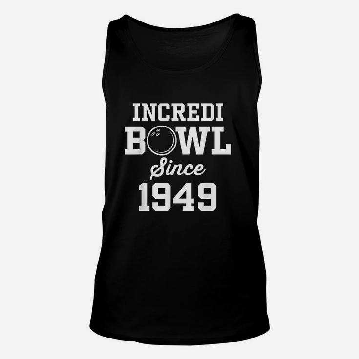 Bowling Gift For 72 Year Old Bowler 1949 72nd Birthday Unisex Tank Top