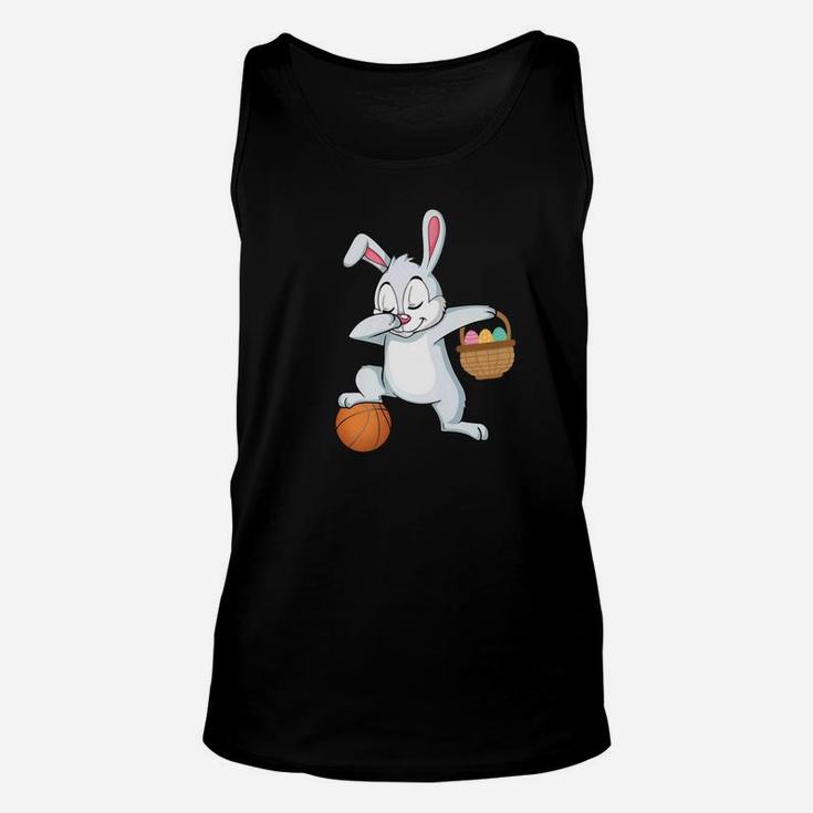 Bunny Rabbit Easter Eggs Dabbing Playing Basketball Unisex Tank Top