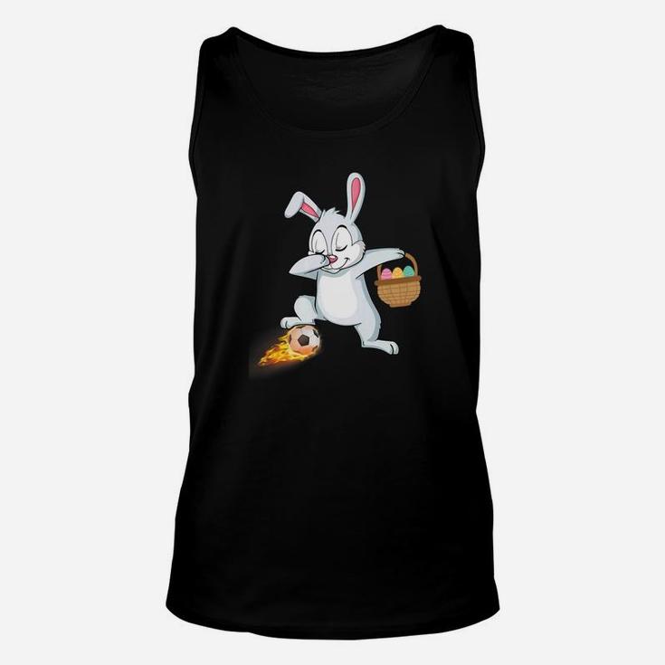 Bunny Rabbit Easter Eggs Dabbing Playing Fire Soccer Unisex Tank Top