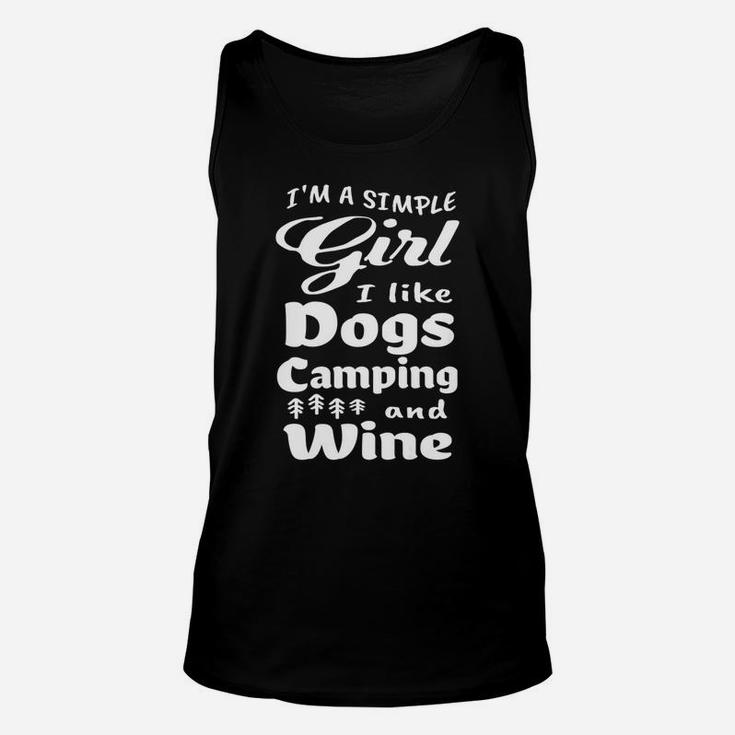 Camp I Like Dogs Camping And Wine Camping Unisex Tank Top
