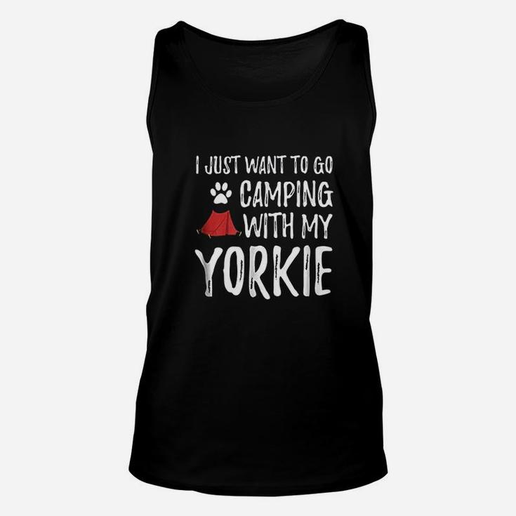 Camping Yorkie For Funny Dog Mom Or Dog Dad Camper Unisex Tank Top