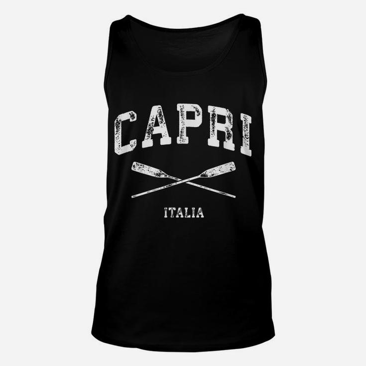 Capri Italy Vintage Nautical Crossed Oars Unisex Tank Top