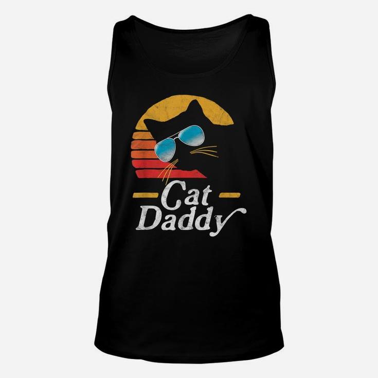 Cat Daddy Vintage 80S Style Cat Retro Sunglasses Distressed Unisex Tank Top