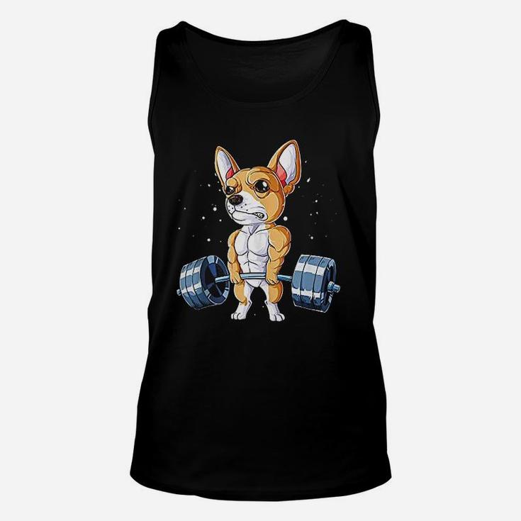 Chihuahua Weightlifting Funny Deadlift Fitness Gym Gifts Unisex Tank Top
