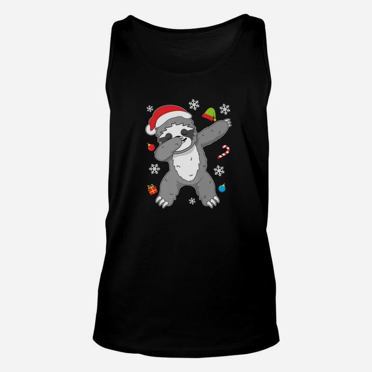 Christmas Funny Sloth Dab Dance Dancing Gift Unisex Tank Top