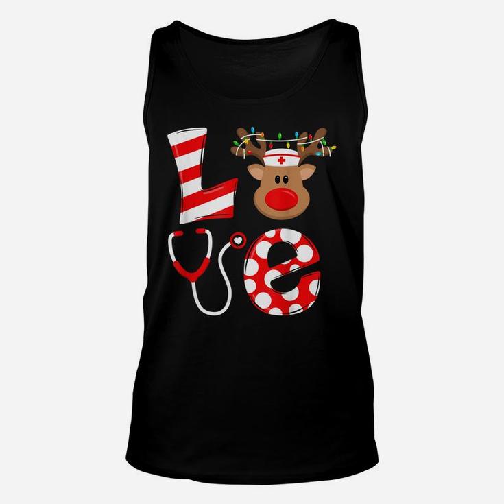 Christmas Nurse Love Nicu Rn Er Santa Reindeer Nurse Hat Elf Unisex Tank Top