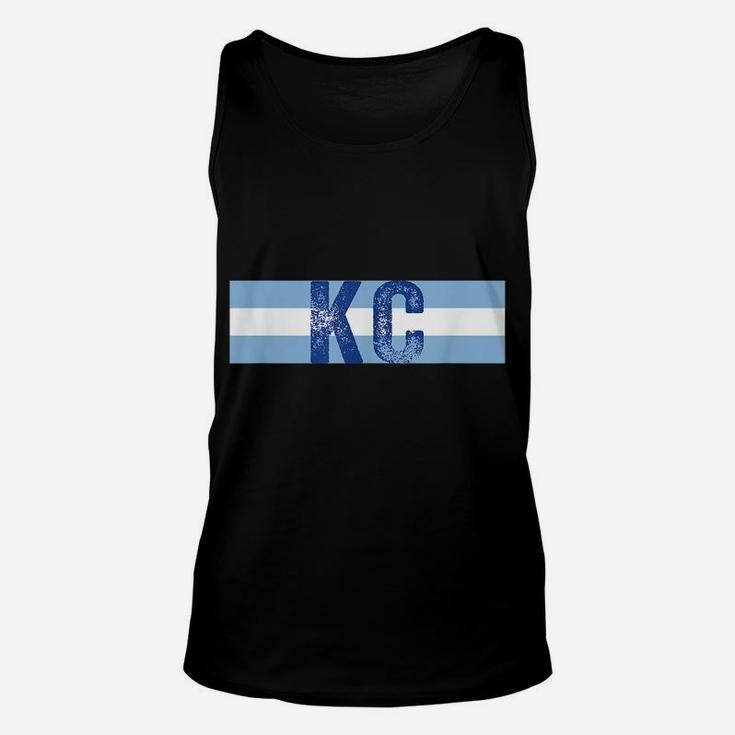 Cool Kc Royal Blue Kansas City Vintage Kc Baseball Stripes Unisex Tank Top