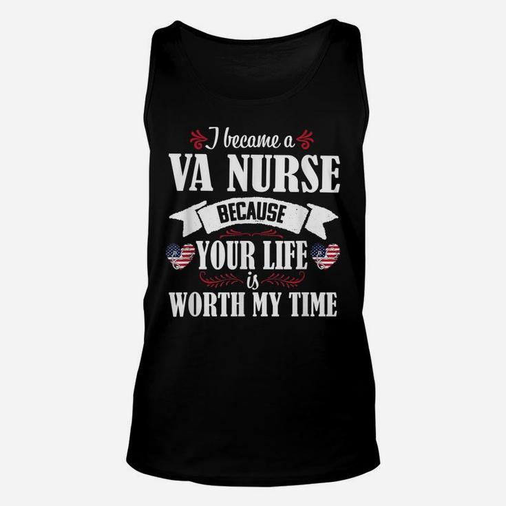Cute Worth My Time Va Nurse Veteran Nursing Gift Women Unisex Tank Top