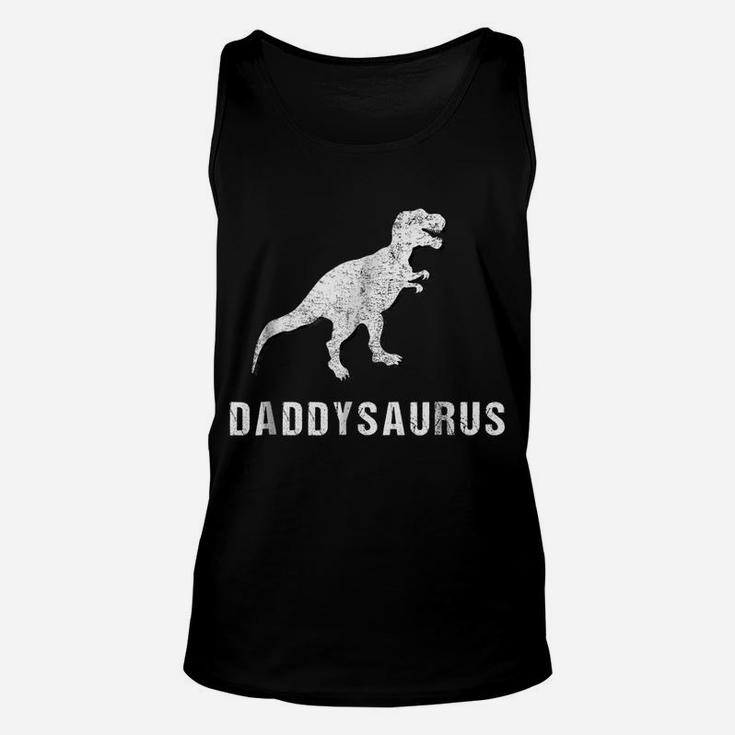 Daddysaurus Shirt Funny Dinosaur First Time Dad Gift Kids Unisex Tank Top