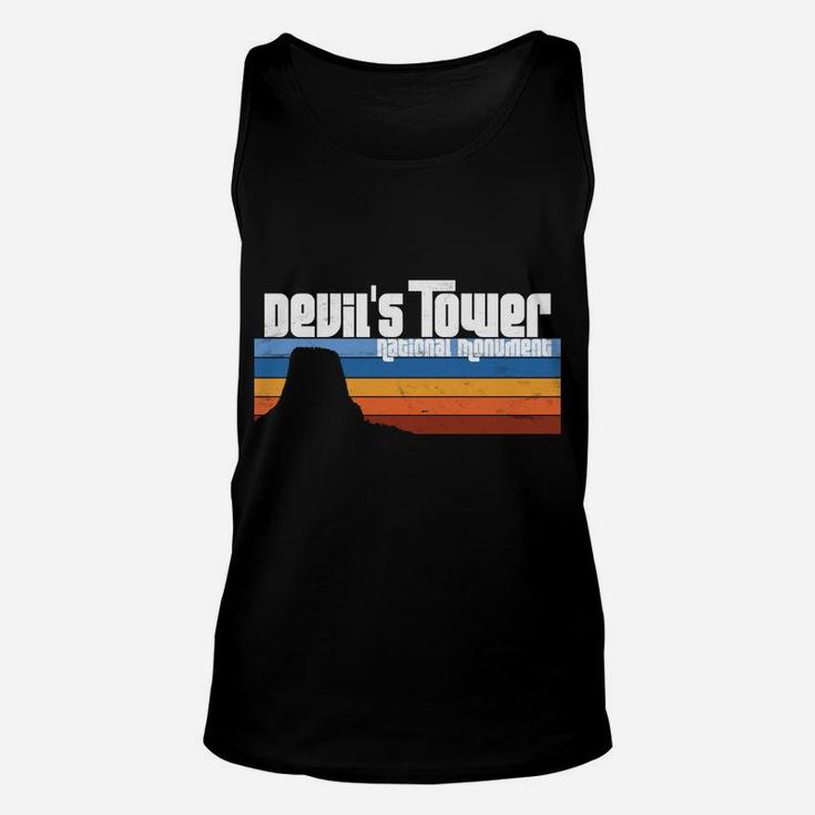 Devil's Tower National Monument Wyoming Retro WY Vacation Unisex Tank Top