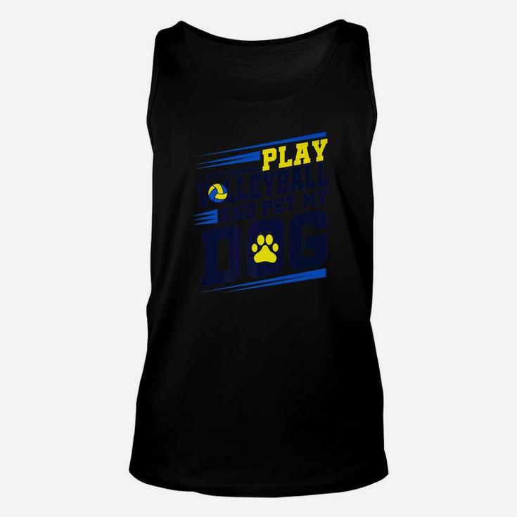 Dog Mom Dad Volleyball Funny Player Coach Gift Unisex Tank Top