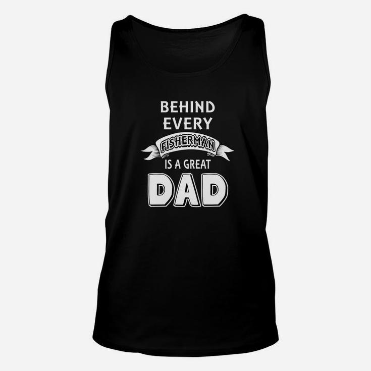 Fisherman Is A Great Dad Happy Fishing Fathers Day Gift Premium Unisex Tank Top