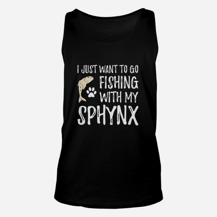 Fishing Sphynx For Boating Cat Mom Or Cat Dad Unisex Tank Top
