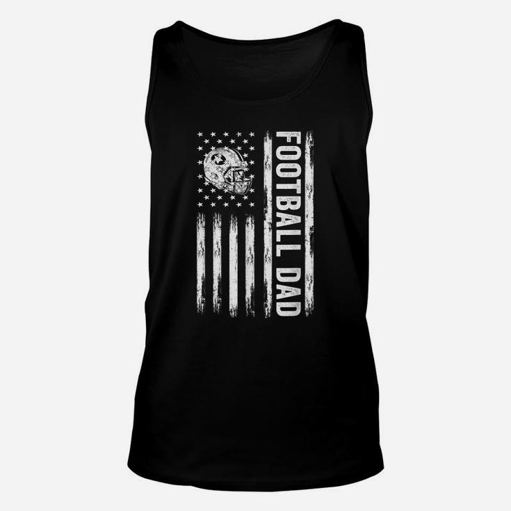 Football Dad American Flag Proud Dad Of Ballers Father's Day Unisex Tank Top