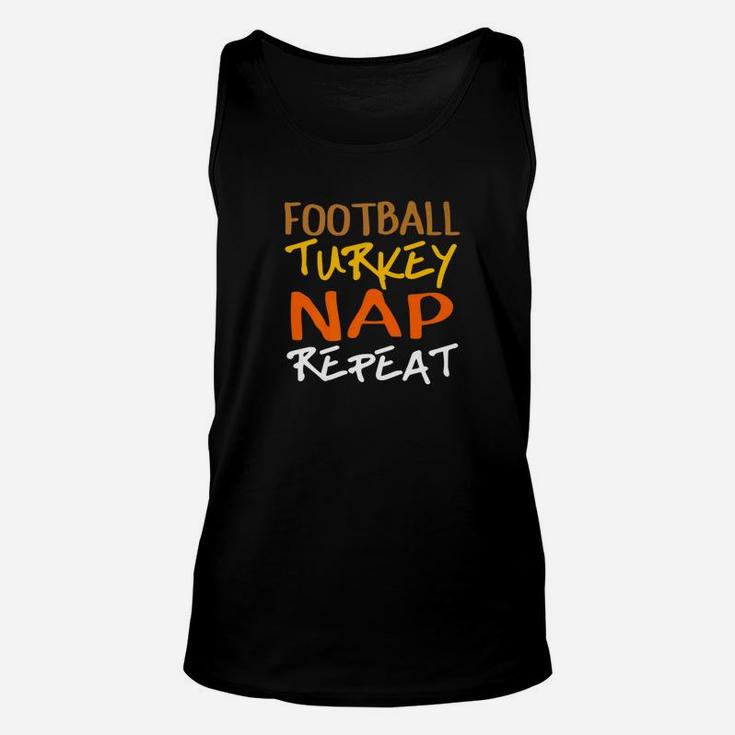 Football Turkey Nap Repeat Funny Thanksgiving Holiday Unisex Tank Top