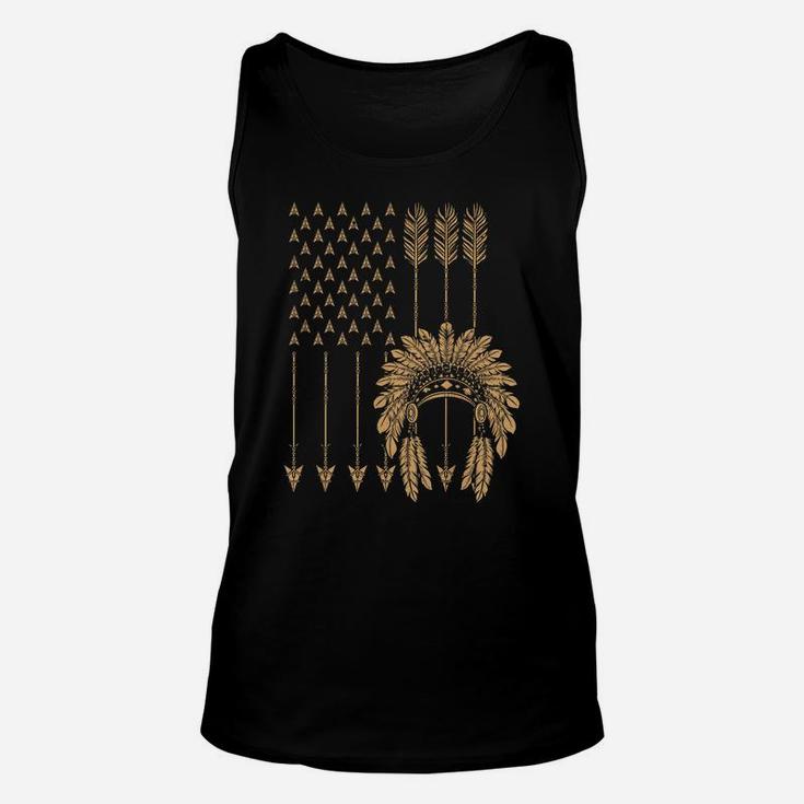 Funny Native American Flag Gift Cool Usa Tribe Patriotic Unisex Tank Top