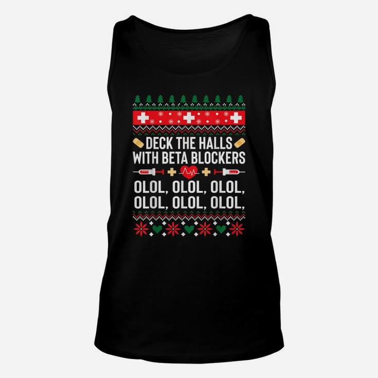 Funny Nurse Christmas Shirt Ugly Xmas Tshirt Gift Tee Women Unisex Tank Top