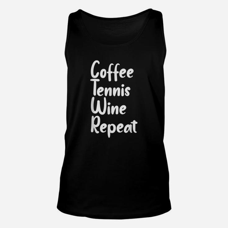 Funny Tennis Player Coach Coffee Wine Lover Unisex Tank Top