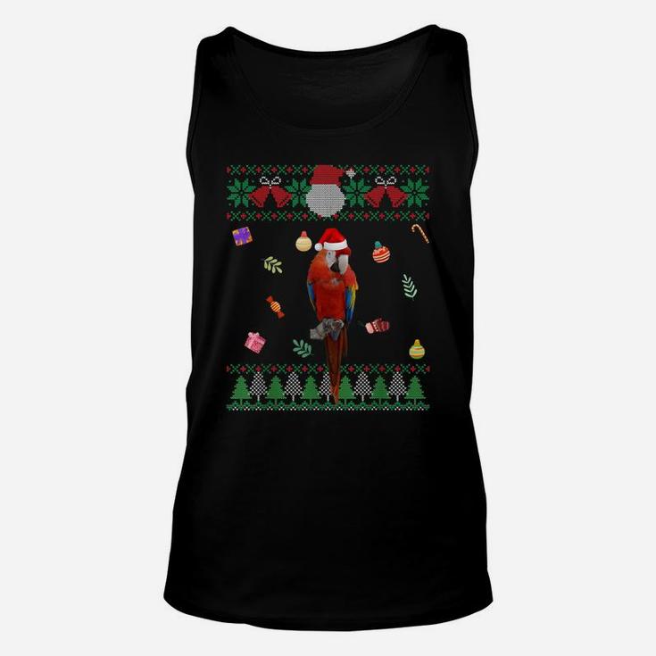 Funny Ugly Sweater Christmas Animals Santa Parrot Lover Unisex Tank Top