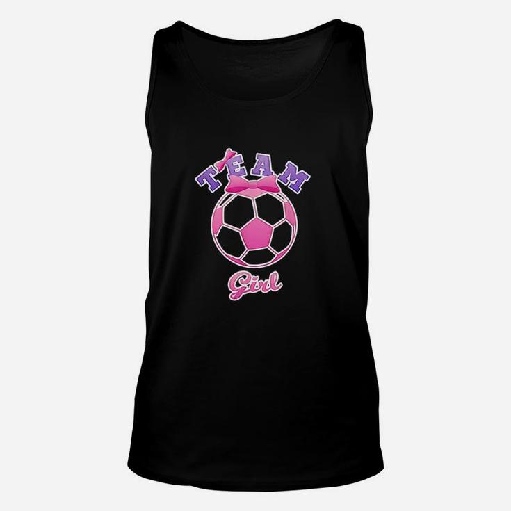 Gender Reveal Party Team Girl Pink Soccer Ball Unisex Tank Top