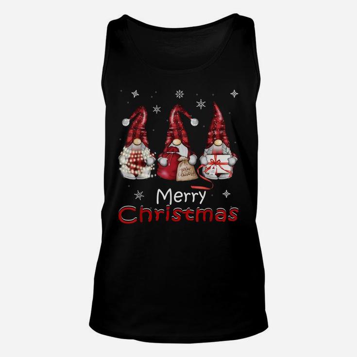 Gnome Family Christmas Shirts For Women Men - Buffalo Plaid Unisex Tank Top