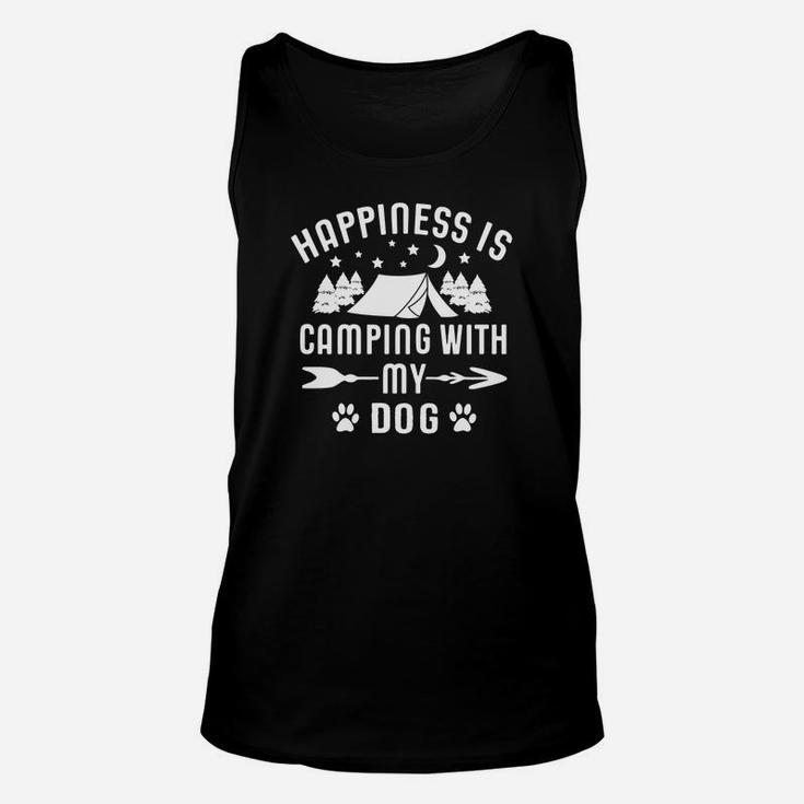 Happiness Is Camping With My Dog Funny Shirt Unisex Tank Top