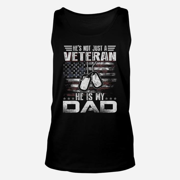 He Is My Veteran Dad American Flag Veterans Day Gift Unisex Tank Top