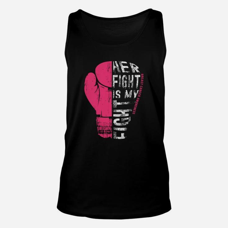 Her Fight Is My Fight Pink Boxing Glove Shirt Unisex Tank Top