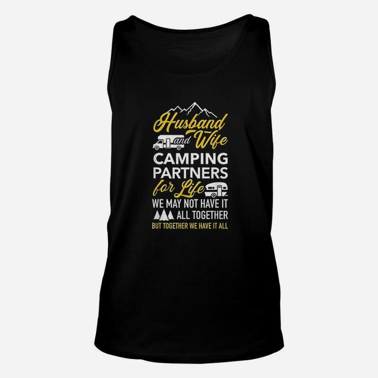 Husband And Wife Camping Partners For Life Rv Trailer Unisex Tank Top