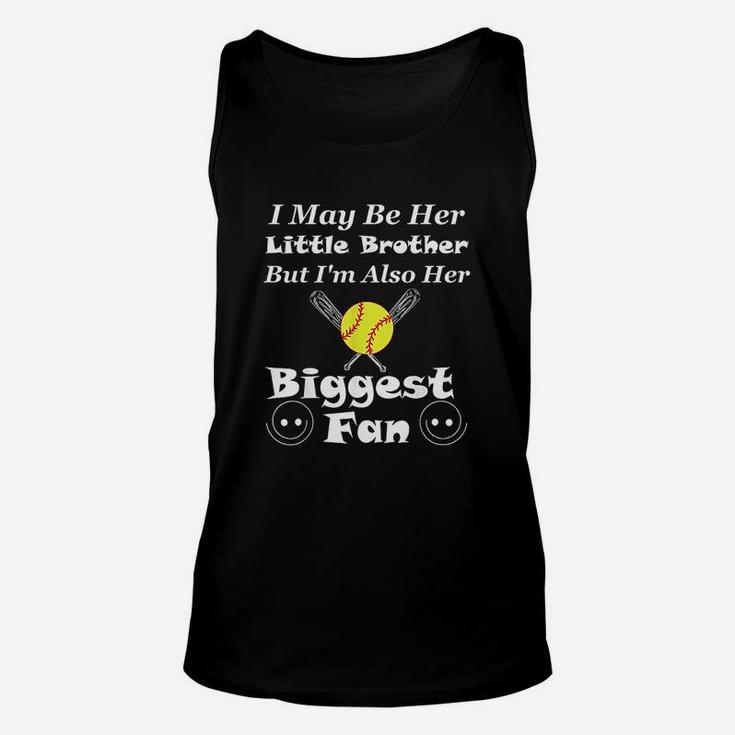 I May Be Her Little Brother Biggest Fan Softball Unisex Tank Top