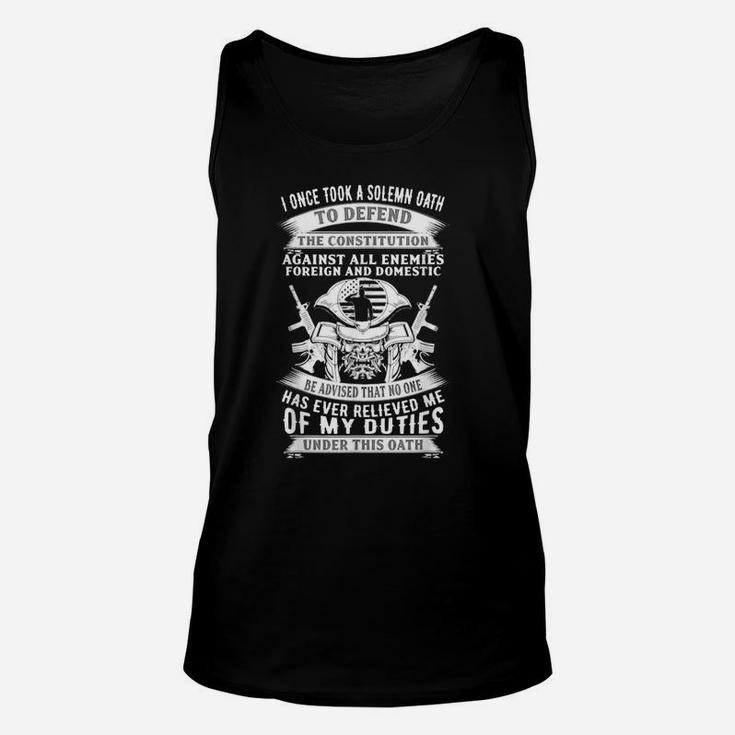 I Once Took A Solemn Oath To Defend The Constitution Veteran Unisex Tank Top