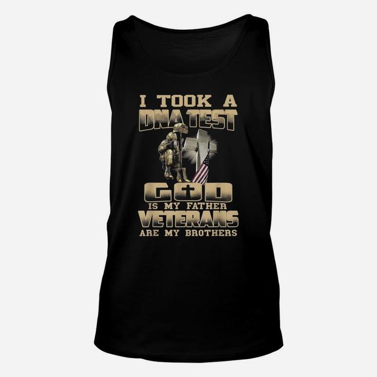 I Took A Dna Test God Is My Father Veterans Are My Brother Unisex Tank Top