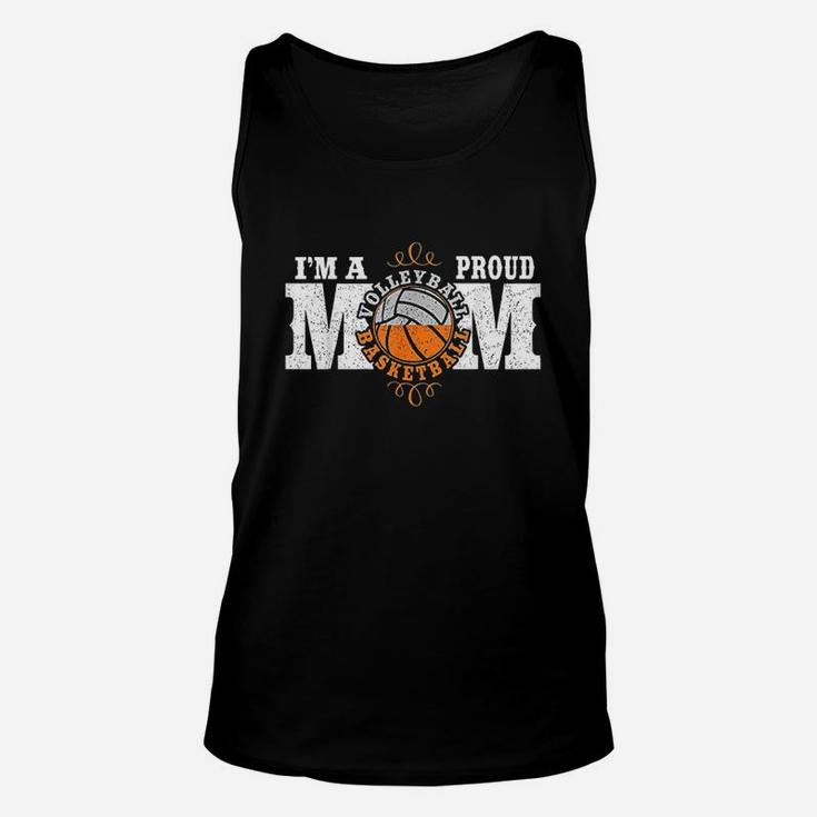Im A Proud Basketball Volleyball Mom Combined Sports Unisex Tank Top