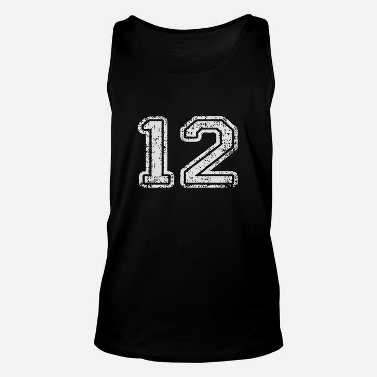 Jersey Number 12 Twelve T-shirt Football Number Sports Unisex Tank Top