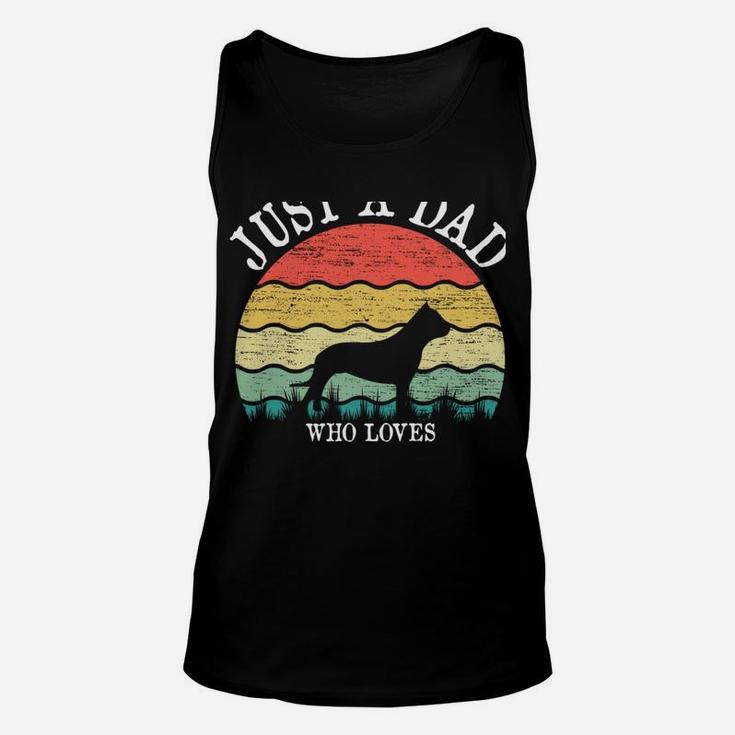 Just A Dad Who Loves Presa Canario Dog Lover DAD Gift Unisex Tank Top