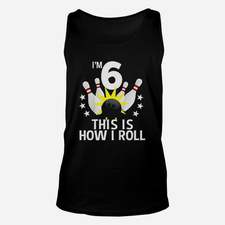 Kids 6 Year Old Bowling Birthday Party Unisex Tank Top