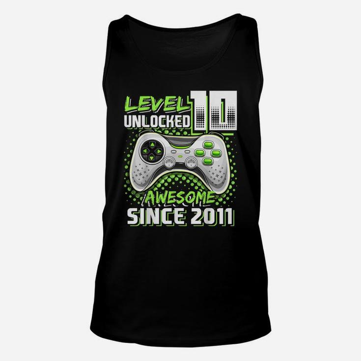 Level 10 Unlocked Awesome 2011 Video Game 10Th Birthday Gift Unisex Tank Top