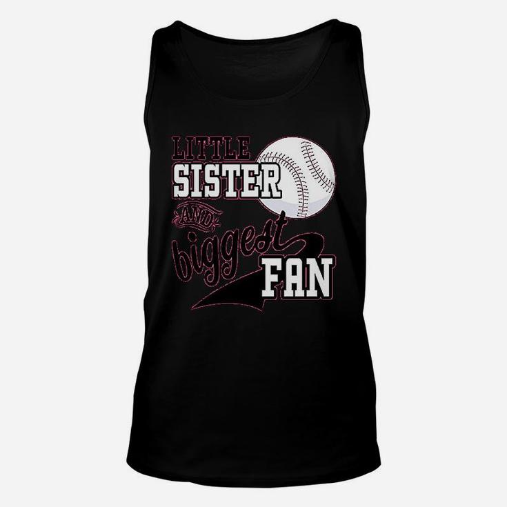 Little Sister And Biggest Fan Baseball Family Fan Unisex Tank Top