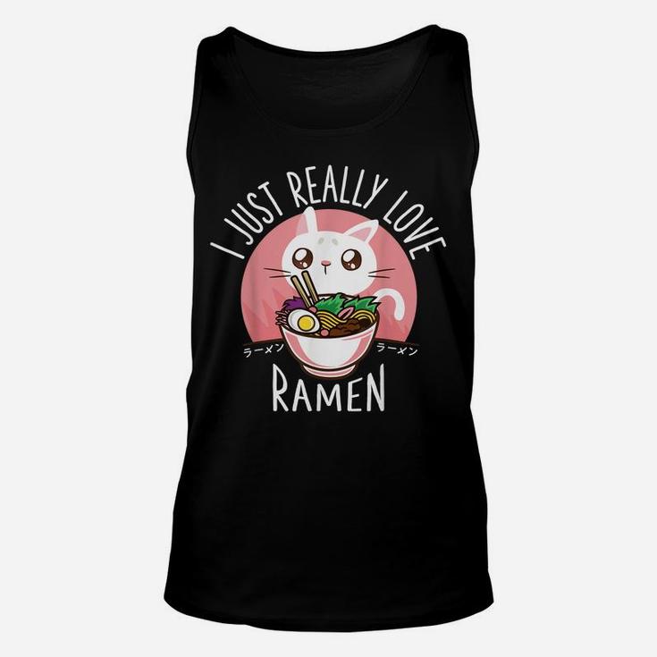 Love Ramen Japanese Noodles  Kawaii Anime Cat Gifts Unisex Tank Top