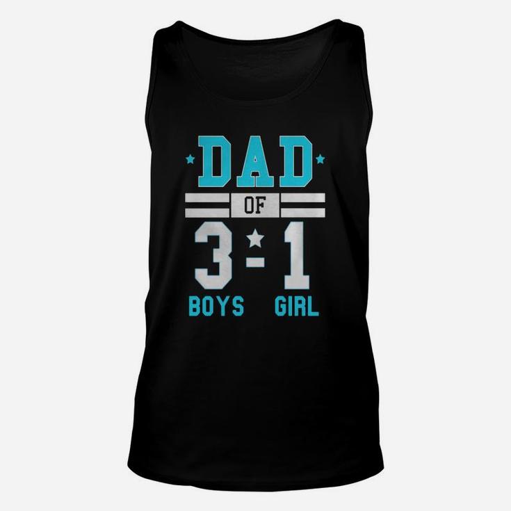 Men's Dad Of Three Boys And One Girl Football Score Style Shirt Unisex Tank Top