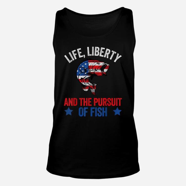 Men's Fishing Sweatshirts Hoodies, Funny American Flag Bass Unisex Tank Top