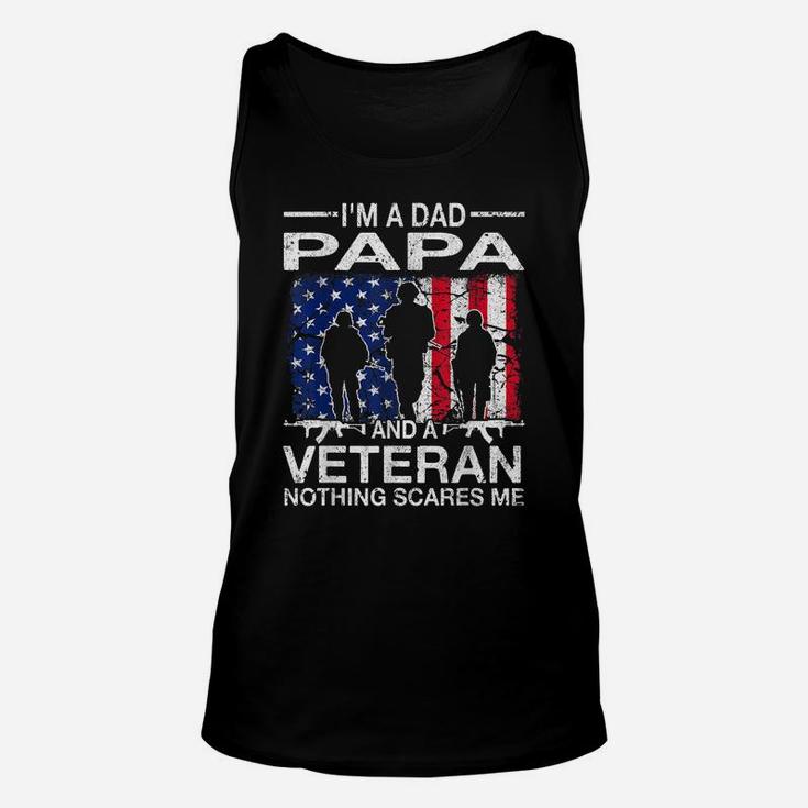 Mens I'm A Dad Papa And A Veteran  For Dad Father's Day Unisex Tank Top