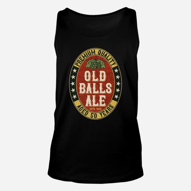 Mens Over The Hill 50 Old Balls Club For Beer Lover Unisex Tank Top