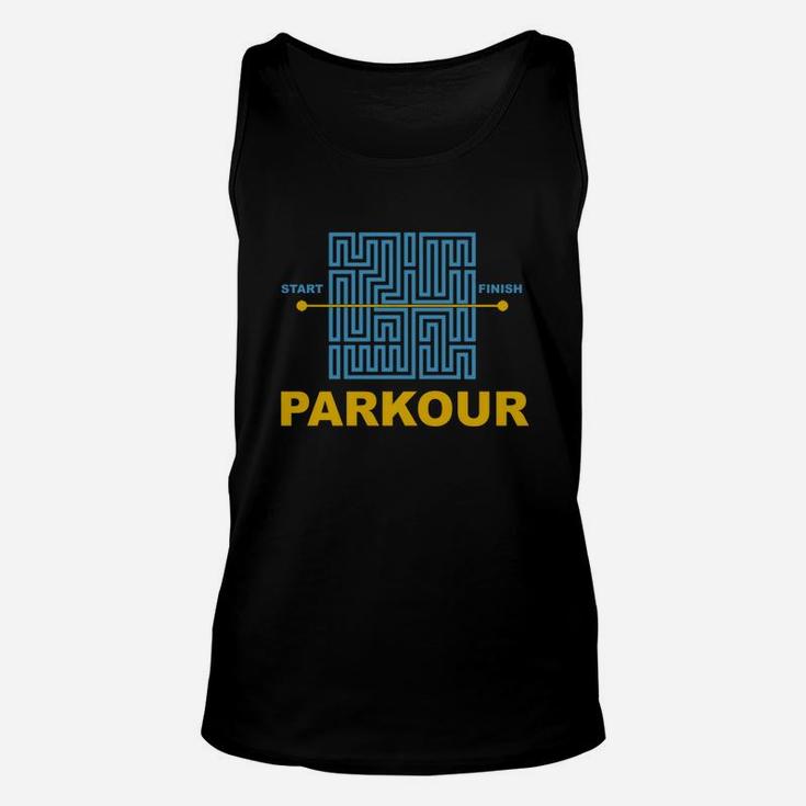 Mens Parkour Free Running Start Finish Tshirt Xl Black Unisex Tank Top