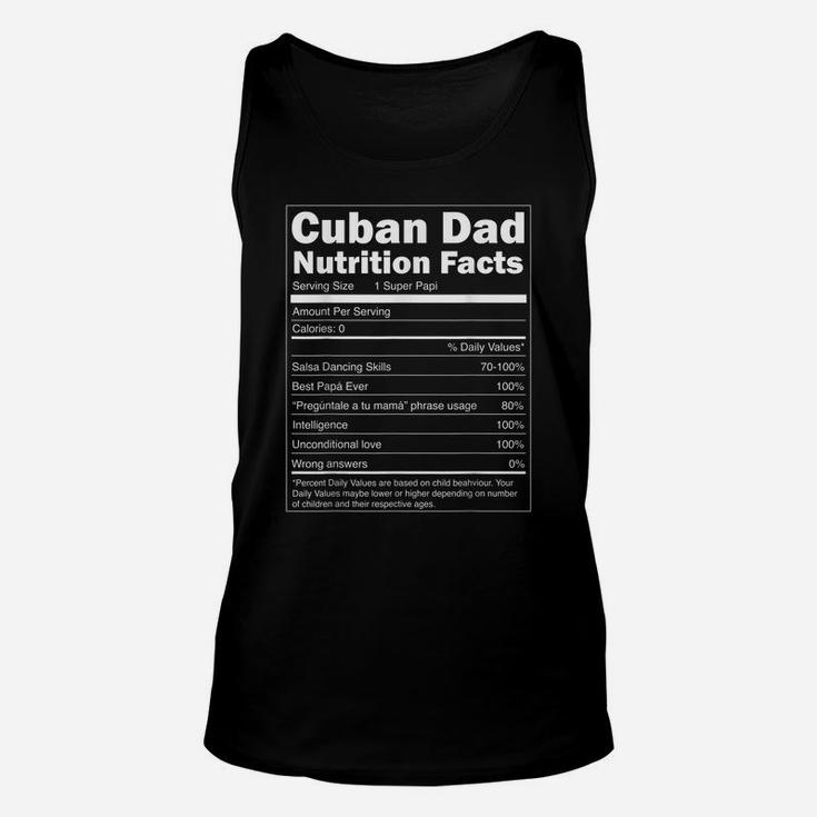 Mens Regalo Para Papa - Nutrition Facts Funny Cuban Dad Shirt Unisex Tank Top