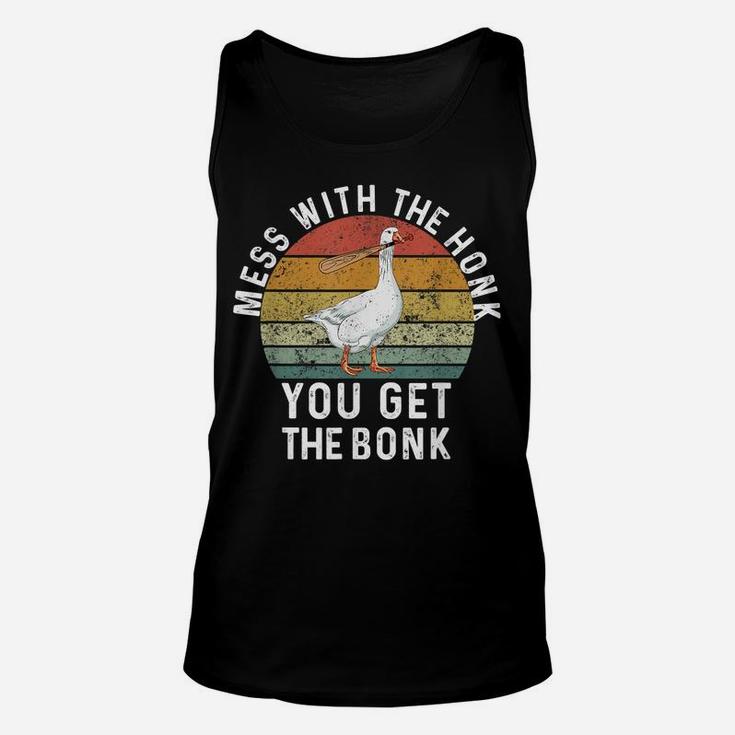 Mess With The Honk You Get The Bonk Funny Retro Goose Duck Unisex Tank Top
