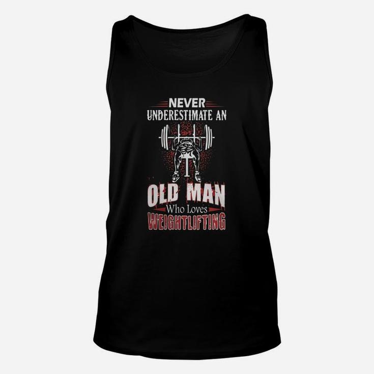Old Man Loves Weightlifting Shirt - Mens Premium T-shirt Unisex Tank Top