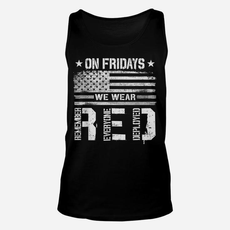 On Friday We Wear Red American Flag Military Supportive Unisex Tank Top
