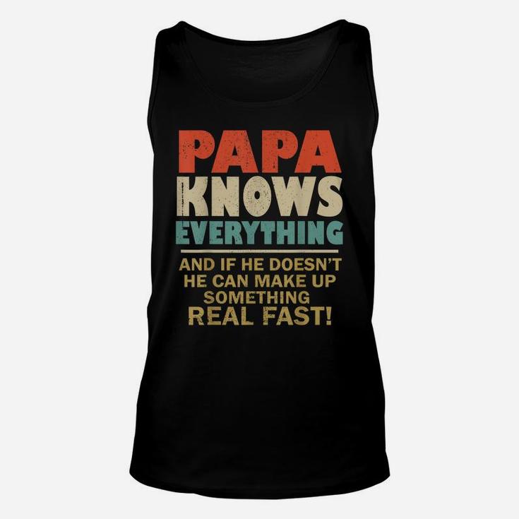 Papa Know Everything Vintage Grandpa Daddy Unisex Tank Top